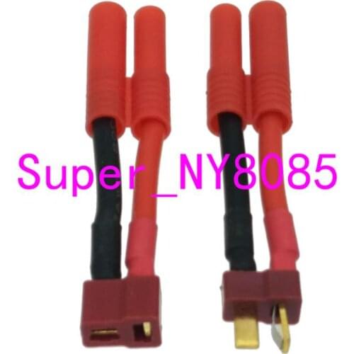 2pcs/set HXT 4mm Bullet to T-Plug Deans Male & Female 14AWG 5CM Wire For RC Lipo Battery