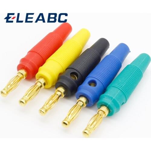 20pcs Gold Plated 4mm Banana Plug Screw To Speaker Amplifier Binding Post Test Probes Adapter