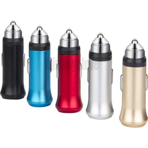 200PCS mini bullet 5V 2.1A Dual USB Aluminum alloy Car Charger Hammer Adapter Universal for cellphone