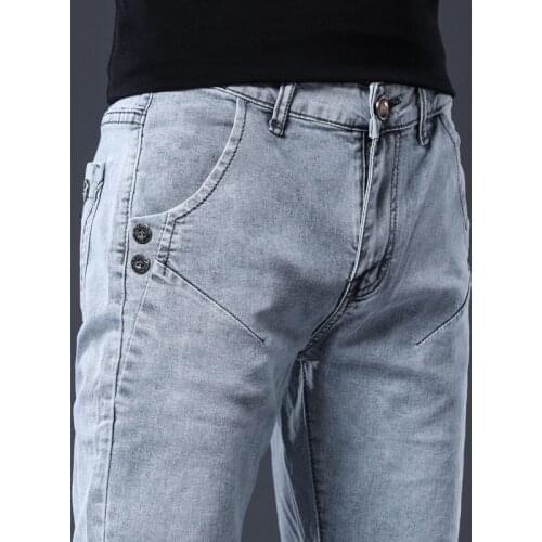 2021 Brand Skinny Jeans Men Slim Fit Denim Joggers Stretch Male Jean Pencil Pants Blue Mens Jeans Fashion Casual Hombre New