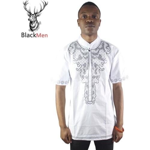 African clothing mens embroidered t-shirt tops muslim mens Handsome ethnic t-shirt