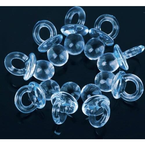 50xMini Acrylic Baby Pacifiers for Baby Shower Decorations, Table Scatter, Party Favors