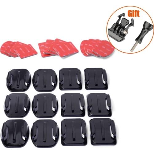 For Gopro Hero 9 8 7 6 Accessories Helmet Curved Flat Adhesive Mounts 3M Sticker surface fixed For Go pro Xiaomi YI 4K SJCAM