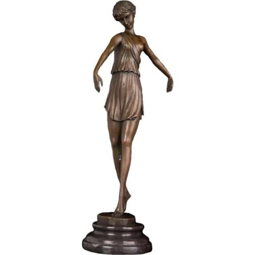 ArtsHom DS-194 Casting Bronze Dancing Girl Statue Sculpture Happy Child Girl Playing Statue Art For Home Decor Children gift