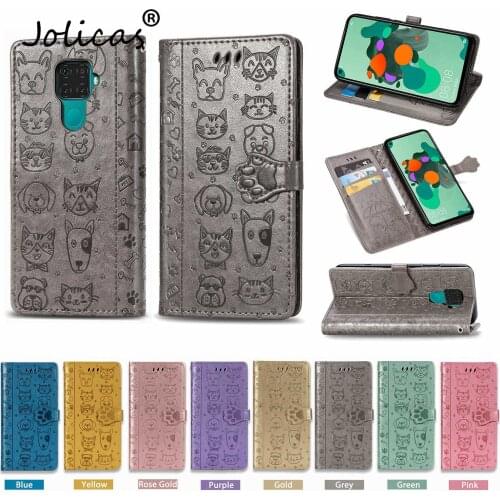 Cat Flip Wallet Book Case For Huawei Mate 30 Pro Covers Huawei Nova 5T 4E Y9 Prime 2019 P Smart Z P30 P40 Lite Honor 20S 20 Plus