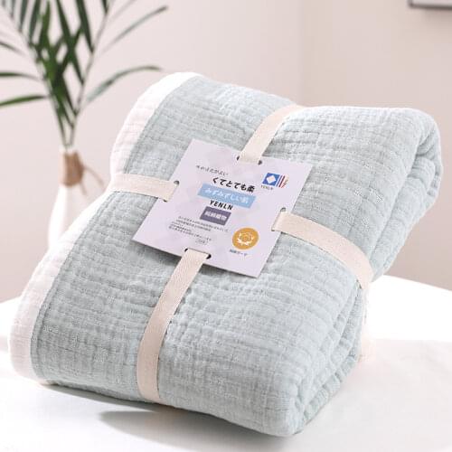 Four-Layear Gauze Towel Blanket Thicken Bamboo Cotton Sofa Air-Conditioning Blankets for Single Double People Siesta Bed Sheet