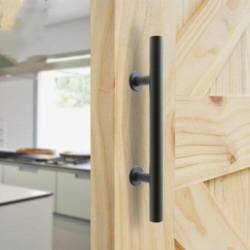 305mm Smooth Black Barn Door Handle Pull Two Side Wooden Sliding Door Handle Knob
