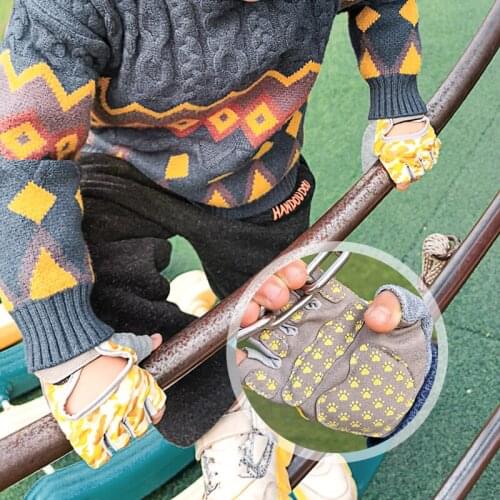 MASEDA New childrens cycling gloves silicone Palm Spring and summer antiskid riding gloves wear resistant breathable sweat