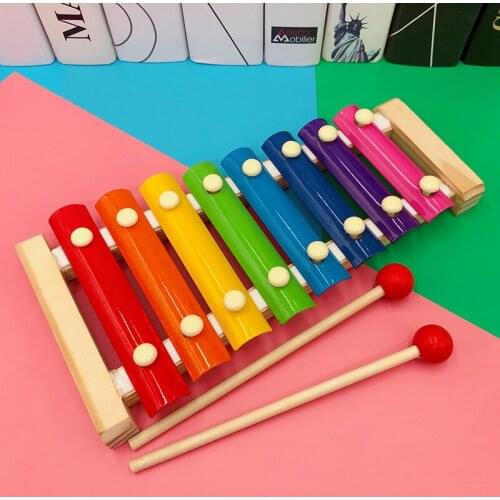 Baby Early Educational Intelligence Color Musical Music Wooden Hand Knock on the piano Infant Small Xylophone Childrens Educati