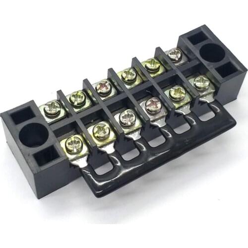 Dolity 5 Pieces 600V 15A 6 Positions Barrier Strips Dual Row Screw Terminal Blocks