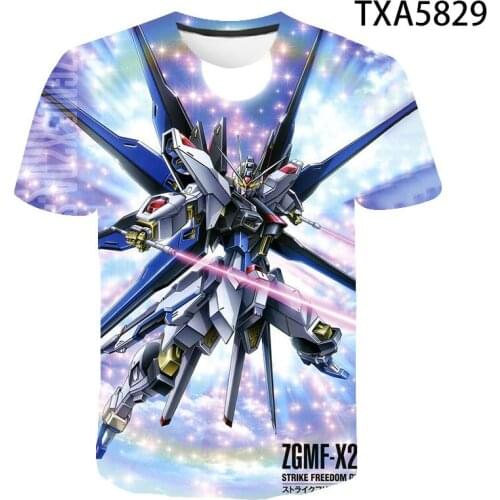 Men T shirt Japanese Anime Tops Gundam Seed Destiny Freedom Gundam Summer style Women T-Shirt Fashion Casual Short Sleeve Tshirt