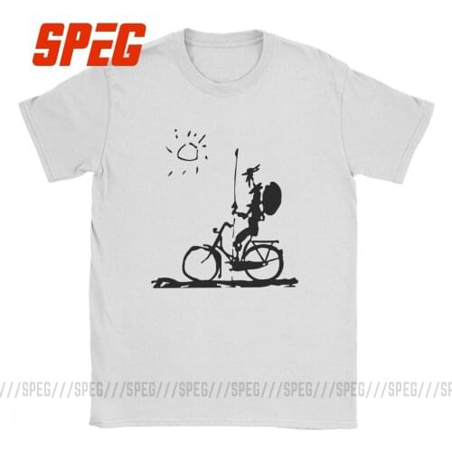 Picasso Don Quixote Riding Bike Mens T Shirt Vintage Tee Shirt Short Sleeve O Neck T-Shirts Cotton Gift Idea Tops