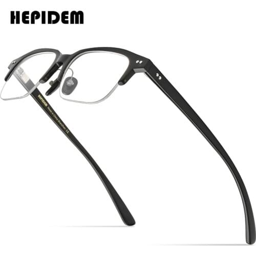 HEPIDEM Buffs Glasses Women 2021 New High Quality Square Mens Sunglasses Luxury Eyewear Buffalo Horn Eyeglasses H0031