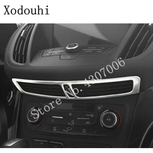 For Ford Kuga Escape 2013 2014 2015 2016 Car ABS Matte Switch Vent Outlet Middle Air Condition Panel Control Trim Frame 1pcs
