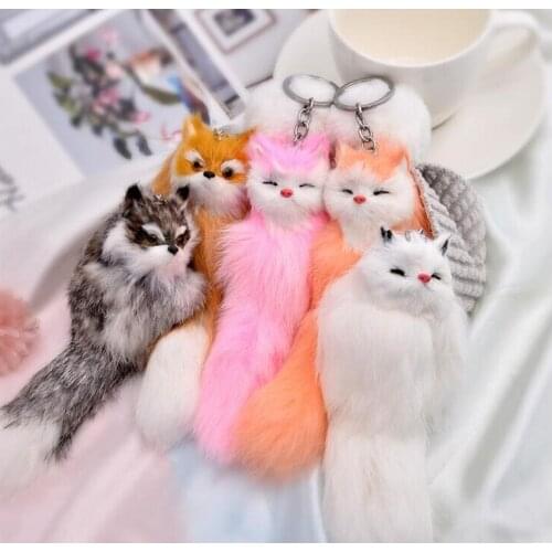 Fashion Creative Fox KeyChain Girls Bag Ornaments Car Exquisite Gift Birthday Gift Party Favors Brand New