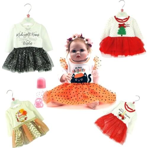 New Fashion 50-58cm Reborn Doll Clothes Western Style Dress 19-23 inches Doll Clothes DIY Doll Accessories For Child Gift
