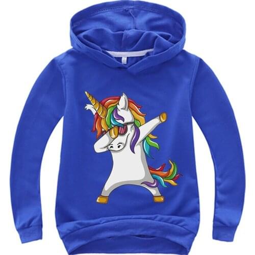New 2019 Children Kids Spring Autumn Sweatshirt Boys Girls Cute Unicorn Print Long Sleeve Hooded Hoodies Sweatshirt Tops