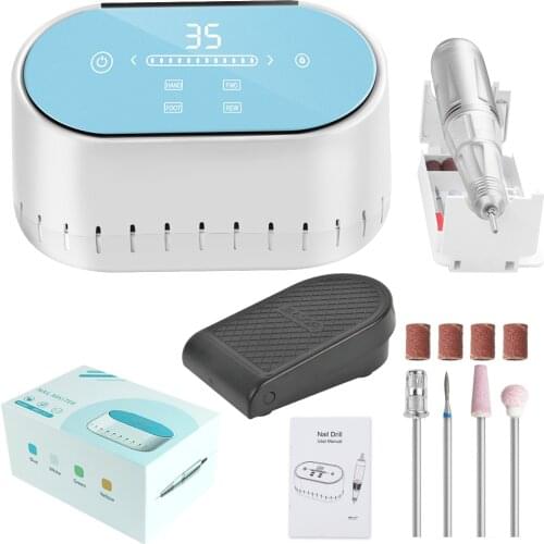 New Design Manicure Machine 35000RPM Electric Nail Drill Machine Nail drill bits HD Display Nail File For Pedicure Nail Sander