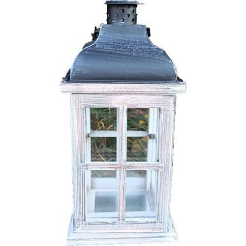 European Style Candle Holder Decorative Lantern Candlestick With Metal Handle Home Party Decor For Yard Wall Pathway Table