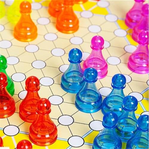 50Pcs Size 3.2*1.8cm Transparent Plastic Chess Pawn Pieces Board Card Game Parts Accessories Board Games Pieces 5 colors