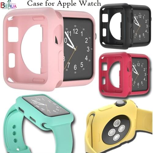 Watch Case for Apple Watch 3 2 1 42MM 38MM cover soft fashion silicone replacement Protective accessories For iWatch Series 3 2