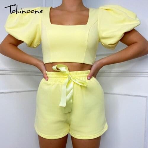 Tobinoone Elegant sash belt women playsuits Short sleeve buttons cotton female romper jumpsuit Spring summer ladies overalls