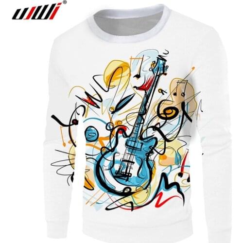 UJWI 2019 3D printed guitar hoodie men and women fashion hip hop graffiti 3D mens hoodie and sweatshirt clothes