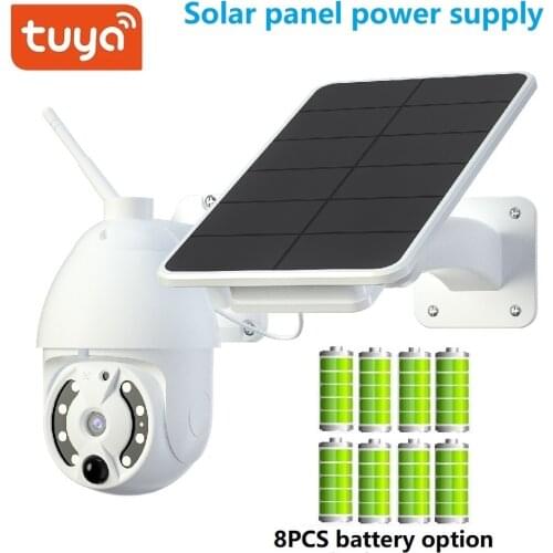 Tuya Smart Solar Surveillance Cameras WiFi Outdoor Solar Security Video Camera Wireless PIR Motion Detection Night Vision 2MP HD