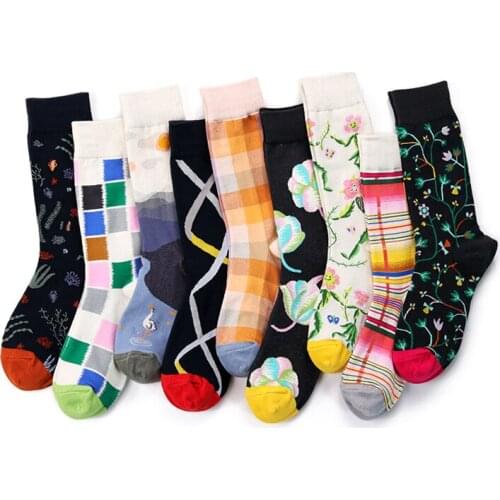 High Quality Brand Short Cotton Skate Hip Hop Mens Socks Happy Novelty Skateboard Funny Women Men Thermal Cotton Creative Socks