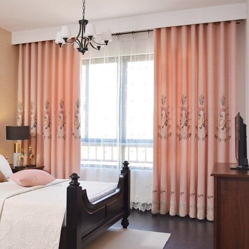 Modern Minimalist Atmosphere Nordic Curtain for Living Room Bedroom Balcony Embroidered Blackout Curtain Custom