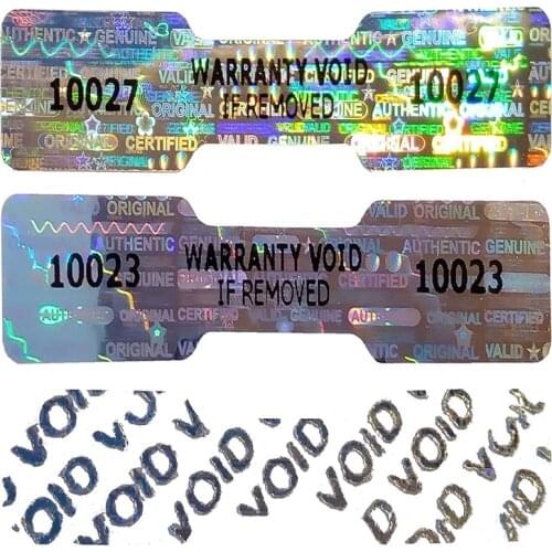 Custom VOID tamper evident security hologram label sticker