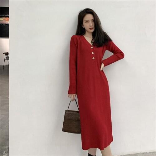 Womens Long Dress Knitted Maxi Dress Autumn Fashion Hedging Oversized Dresses Plus Szie