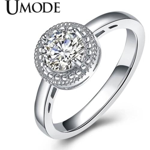 UMODE Wedding & Engagement Jewelry Rings for Women Fashion Jewelry Round Cubic Zirconia Wedding Ring Hot Gift Bague Femme UR0377