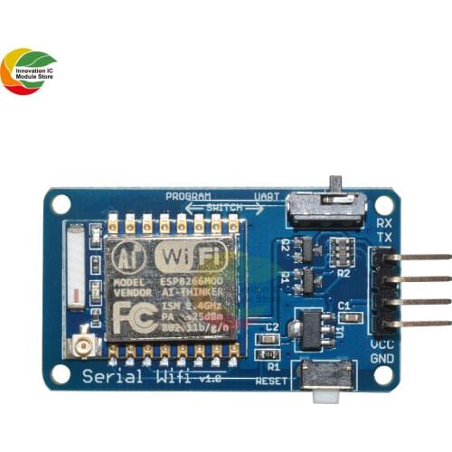 Ziqqucu ESP8266 ESP07 ESP-07 V1.0 TTL Serial Wifi Transceiver Module TCP IP Adatper Board With Antenna for Arduino 4.5V-5V
