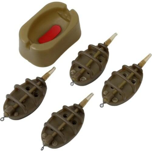 1 Set Practical Outdoor Carp Fishing Bait Thrower Tools Portable Flat Method Mold Inline Feeder Easy Apply Sturdy Accessories