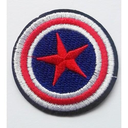 Star Sheild Captain ~ Comics Super hero tool Embroidered Iron On Patch cartoon (size is about 5 cm)