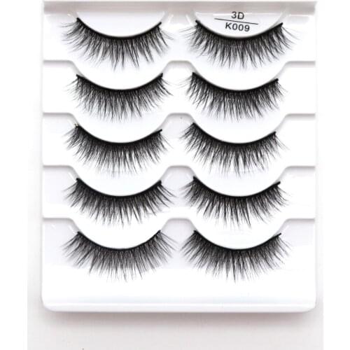 5Pairs 3D Mink Lashes False Eyelashes Natural Long Eyelash Extension Cross Volume Soft Fake Eye Lashes Winged Faux Cils