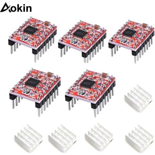 5pcs HR-A4988 Driver Board 3D Printer Accessories Ramps 1.4 A4988 Stepper Motor Driver with Heat Sink