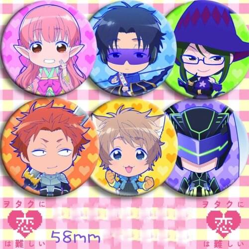 Anime Cartoon Wotakoi: Love is Hard for Otaku Pin Button Brooch Badge Gift 6PC Cartoon Cosplay Halloween Brooch Badge Toy