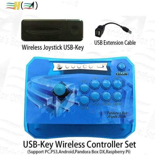 Pandoras Box wireless arcade joystick with USB-Key Wireless receiver kit controls for pc ps3 Raspberry Android Pandora Box DX