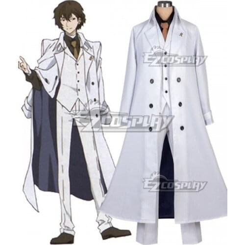 Bungou Stray Dogs Dead Apple Osamu Dazai White Suits Halloween Uniform Party Christmas Outfit Cosplay Costume E001