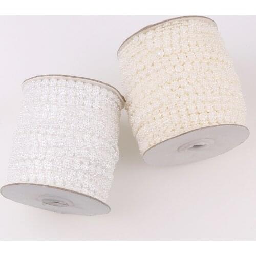 Ivory & White 2 Yard Artificial Snow Flower Flatback Pearls Beads Chain DIY Garland Wedding Party Decoration