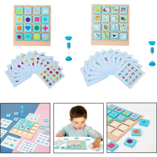 Children Wooden Memory Chess Game Educational Intelligent Logic Game Preschool Toy Game Family Party for Boys and Girls
