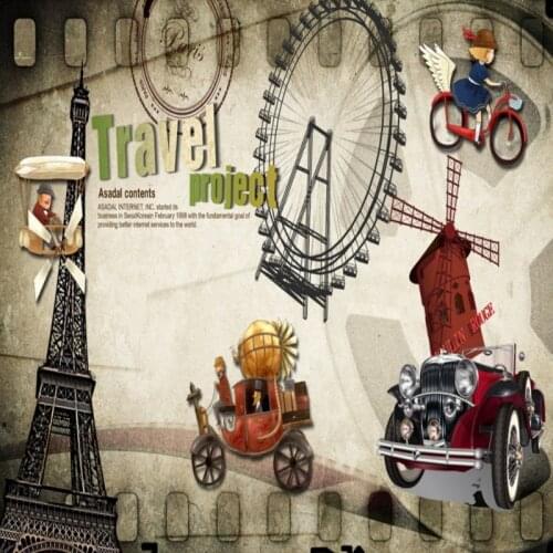 Dropship Colomac Nordic Wallpaper European Retro Rustic Restaurant Wallpaper Wall Mural Living Room 3d Carta Da Parati Bambini