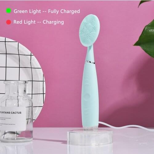 Mini Electric Facial Cleaning Brush Sonic Vibrator Waterproof Pore Cleaner Face Brush Washing Massage Silicone Beauty Skin Care