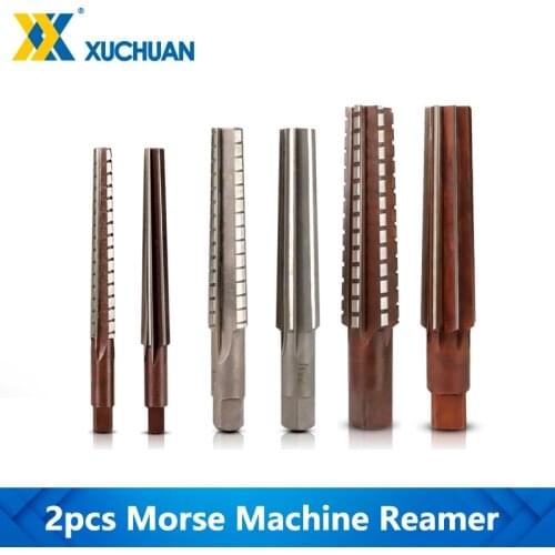 Morse Machine Reamer 2pc Set Hand Reamers Set MT0/MT1/MT2/MT3/MT4 For Milling Finishing Cutter Tool Morse Taper Reamer