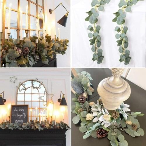 6.6FT Faux Eucalyptus Garland Hanging Vine Plants for Wedding Party Decors