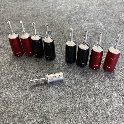Hi-end Speaker Banana Plug 1003 Series Silver Spade Connector for DIY Audio Cable Adapter