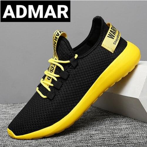 ADMAR Flying Woven Sneakers Men Casual Shoes Breathable Big Size 47 Laces Mens Gym Running Walking Shoes Tenis Zapatillas Hombre