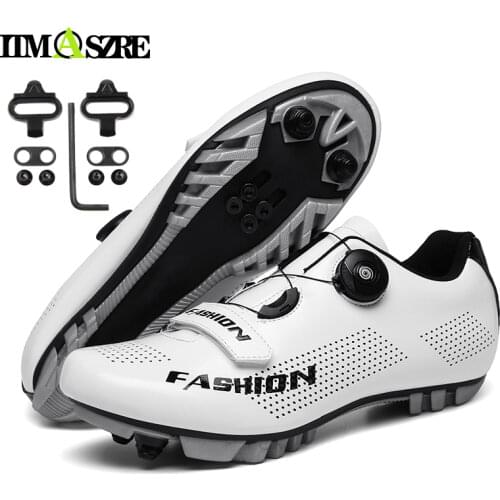 Men Cycling Sneaker Breathable Triathlon Mountain Bike Sneakers Man Sport Mtb Road Racing Shoes Cleats Flat Shoes Spin Buckle